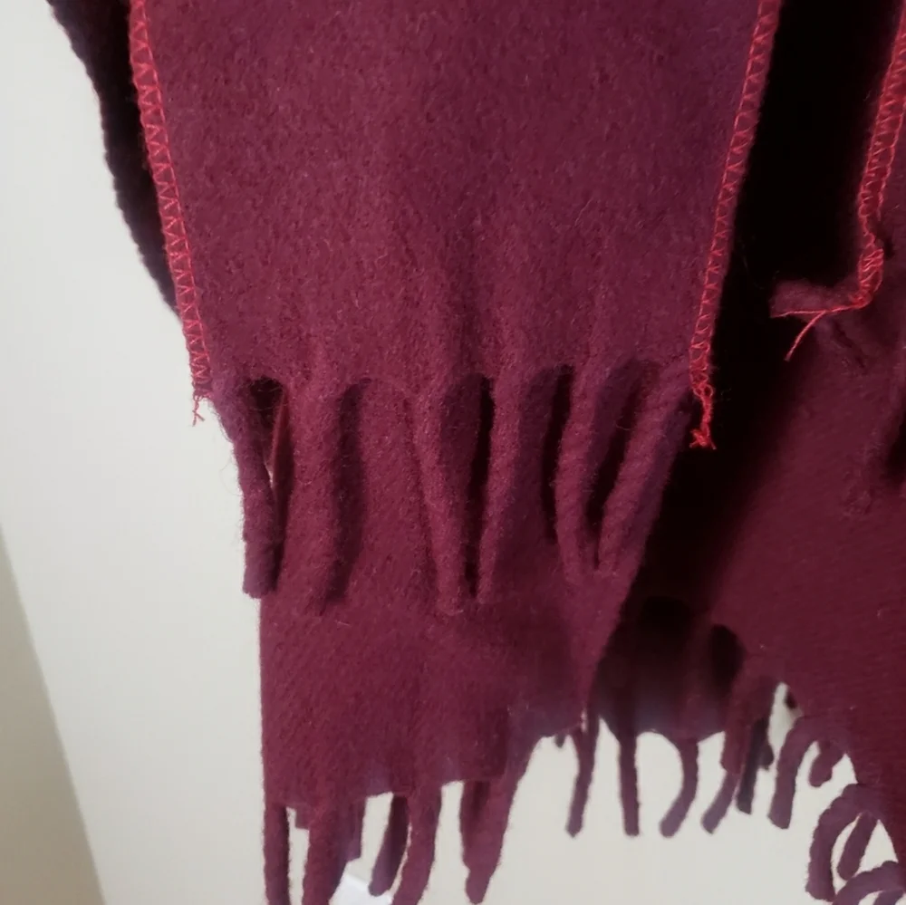 Pullover Poncho Cape with Scarf Fringed Hem